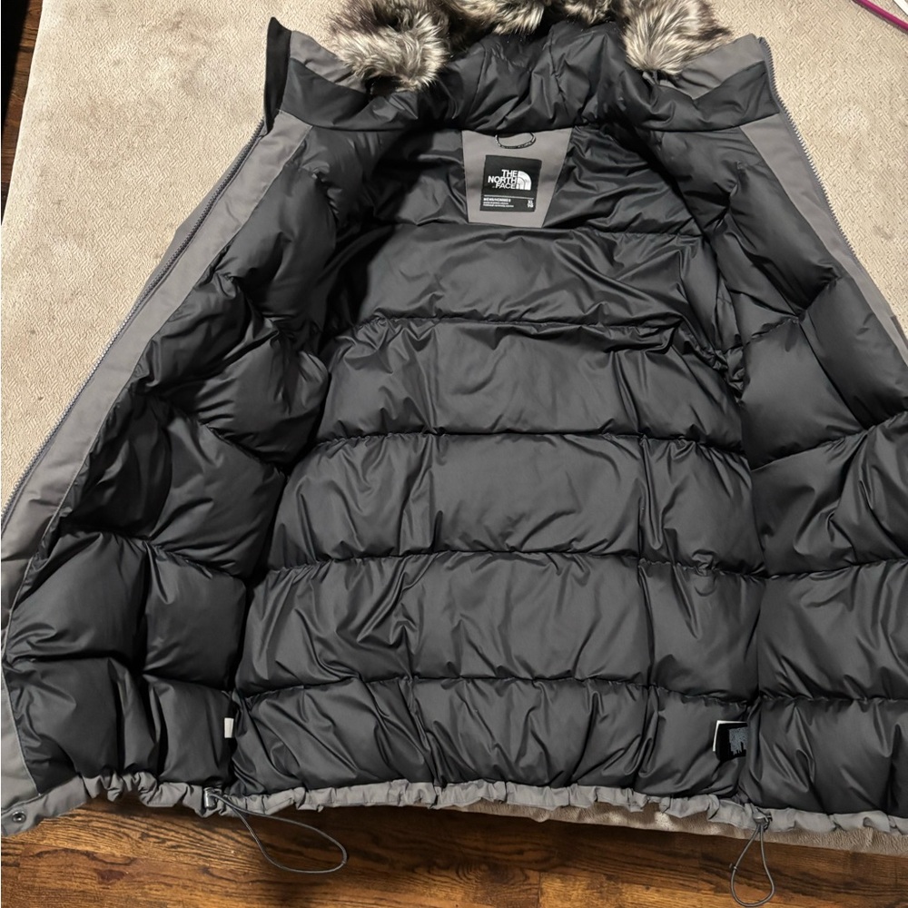 The North Face Gray Parka with Faux Fur Hood - Picture 3 of 6